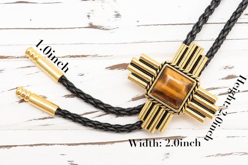 Wentur Stone Bolo Ties for Men Western - Vintage Cowboy Bolo Tie for Women Western Costume Accessories - Image 3